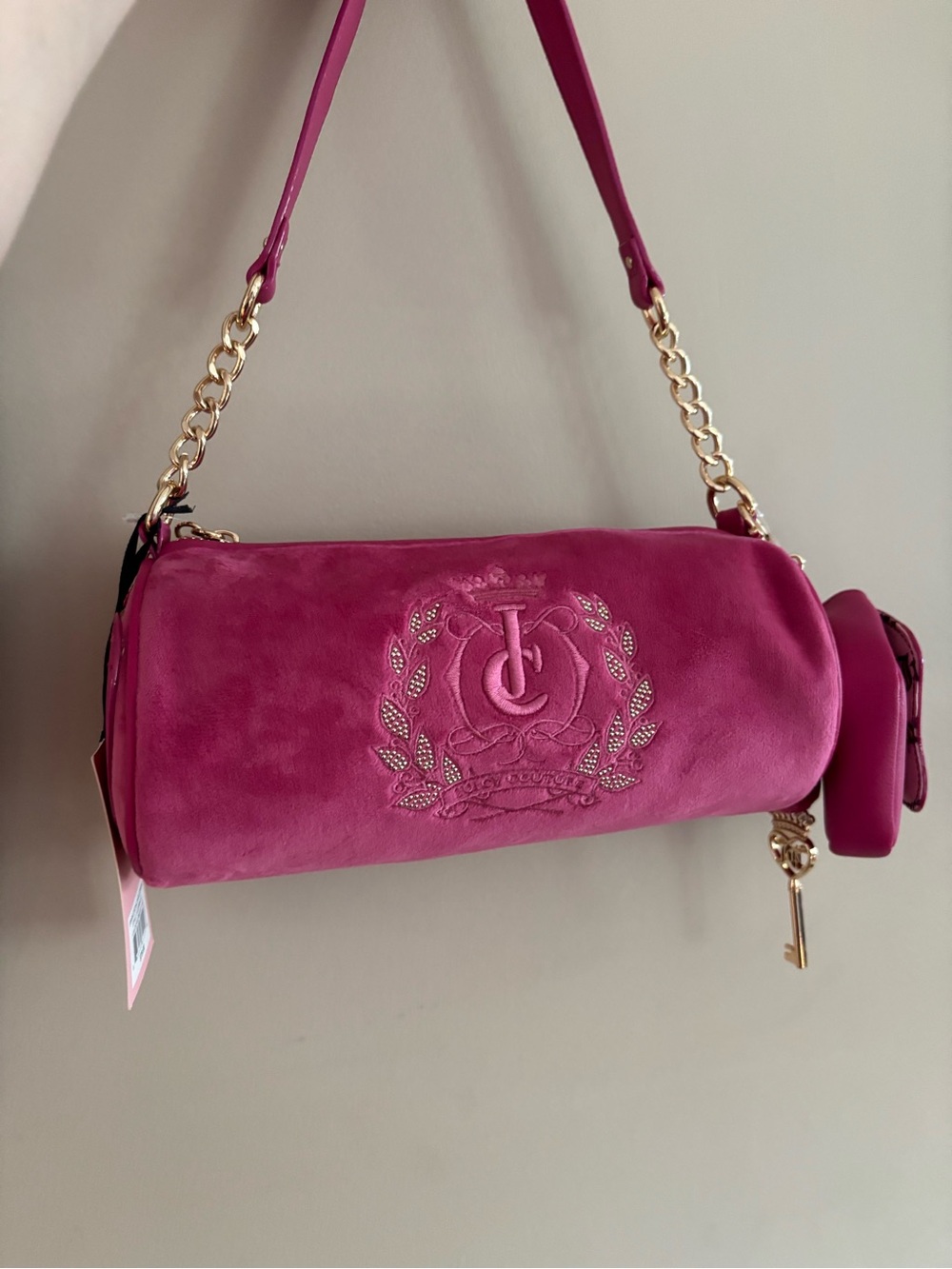 Juicy Couture Sparkle Royal Shoulder Bag in Raspberry Tart NWT